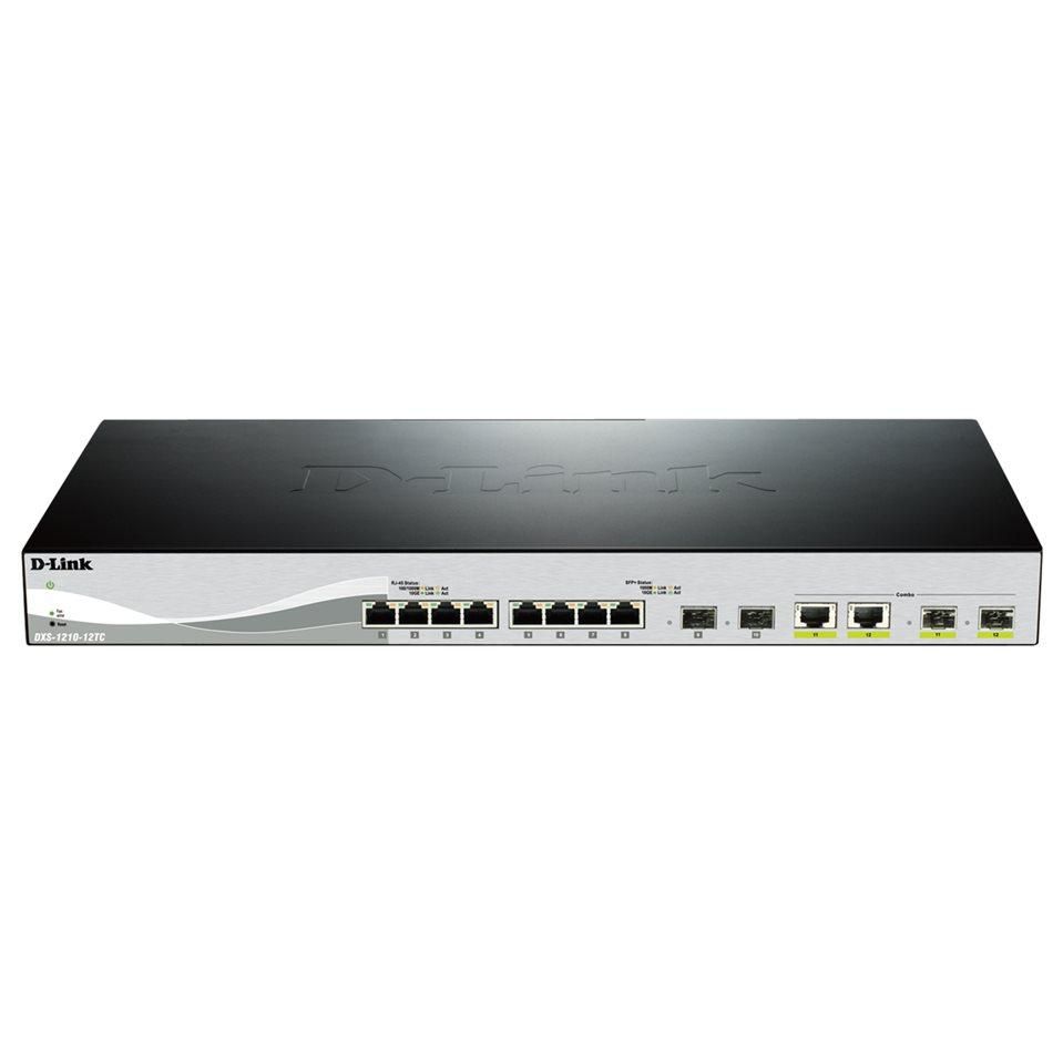 D-Link Web Smart 12-Port 10G Switch - Managed - 8x 10GB-T + 2x 10G SFP+ + 2x Combo 10G SFP+
