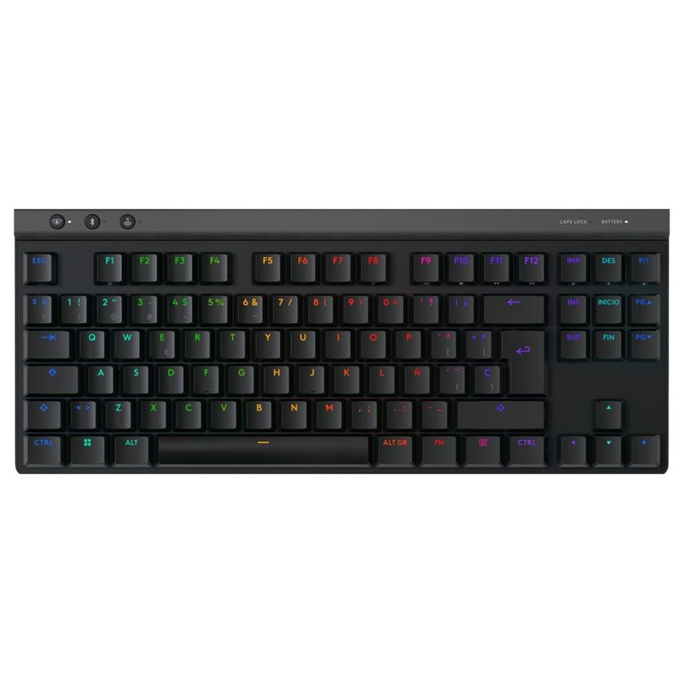 Logitech G515 Wireless Keyboard - TKL - Backlit - LightSpeed, 2.4GHz, Bluetooth, USB - Spanish QWERTY Switch - Black