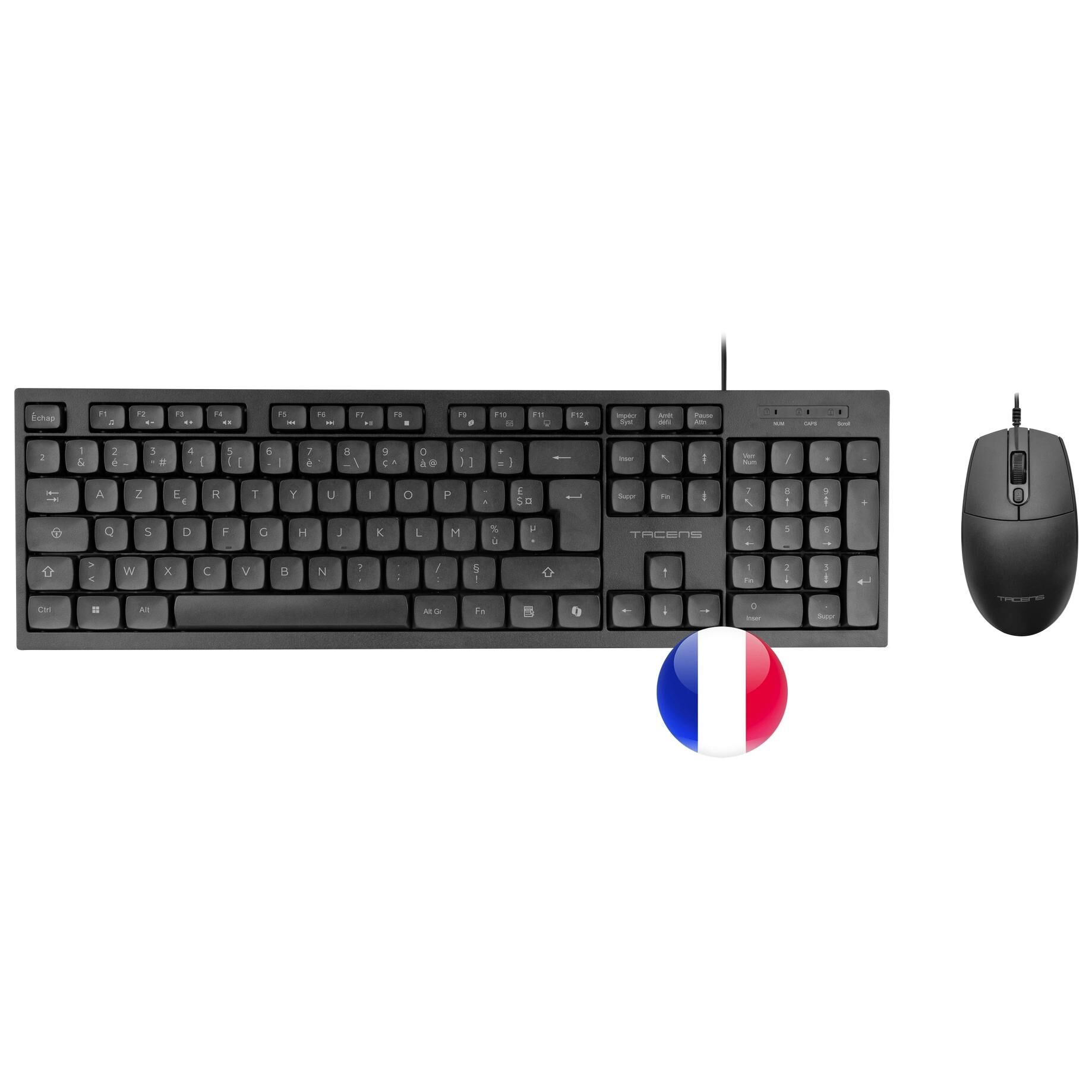 Tacens Anima ACP02US Keyboard and Mouse Set, AZERTY, Black