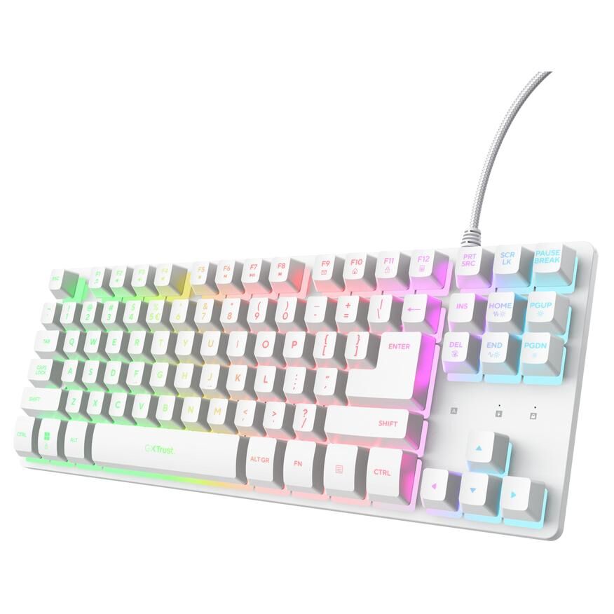 Trust GXT 833W Thado TKL Gaming Keyboard USB QWERTY Spanish White