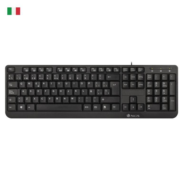 NGS FunkyV3, Italian QWERTY USB Home Keyboard, Black