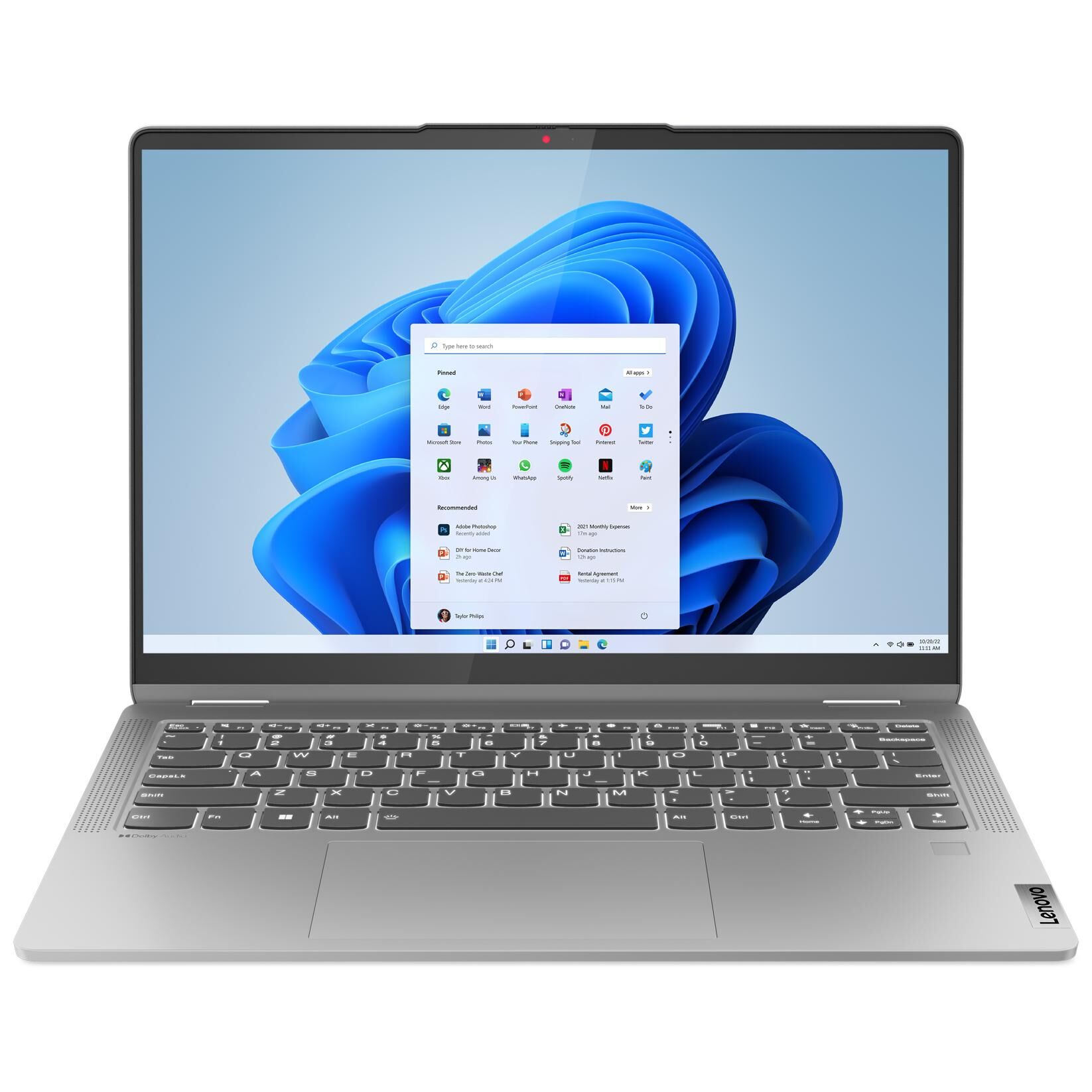 Lenovo IdeaPad Flex 5 14ABR8. Computadora híbrida 2 en 1 con procesador AMD Ryzen 5 7430U, pantalla táctil de 14 pulgadas WUXGA, 16 GB de RAM, 512 GB SSD, Wi-Fi 6 y Windows 11 Home en italiano, gris
