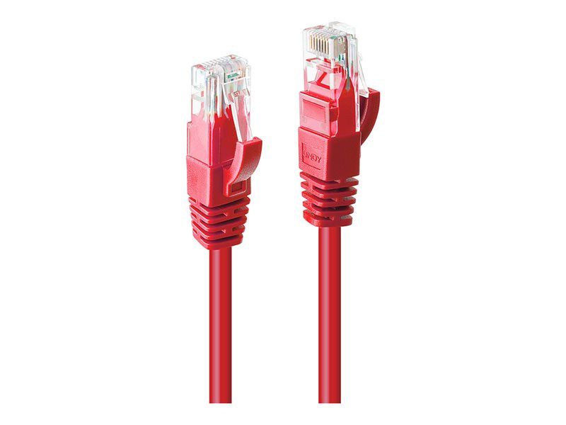 Cable de conexión Lindy RJ-45 a RJ-45 - 7.5 m - UTP CAT6 - Rojo