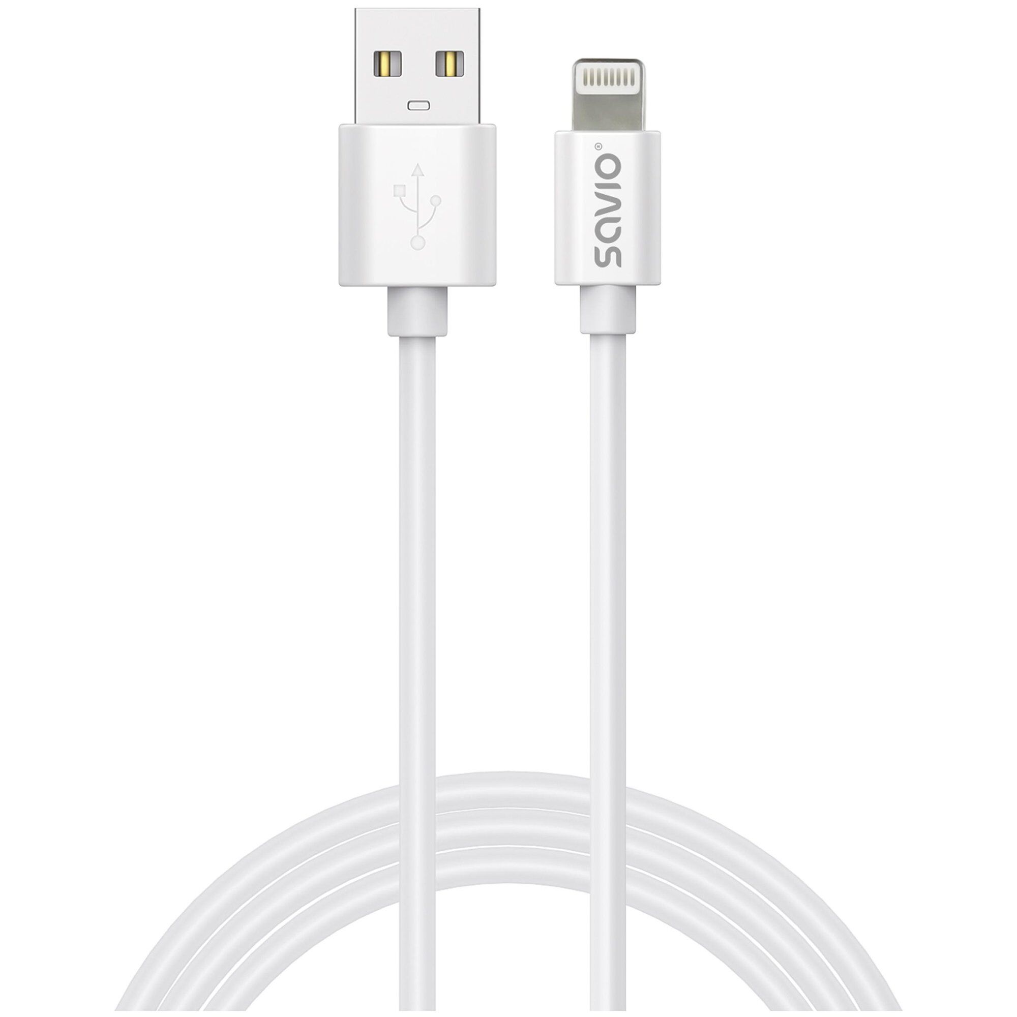 Savio CL-193 USB 2.0 Cable - 2m, USB A to USB C/Lightning, White