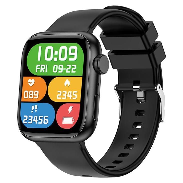 Reloj inteligente Forever IGo Watch 3 JW-500 - Aleación de zinc y pulsera de silicona - Tamaño de muñeca hasta 220 mm - Pantalla de 1,83" - Bluetooth - 52 g - Negro