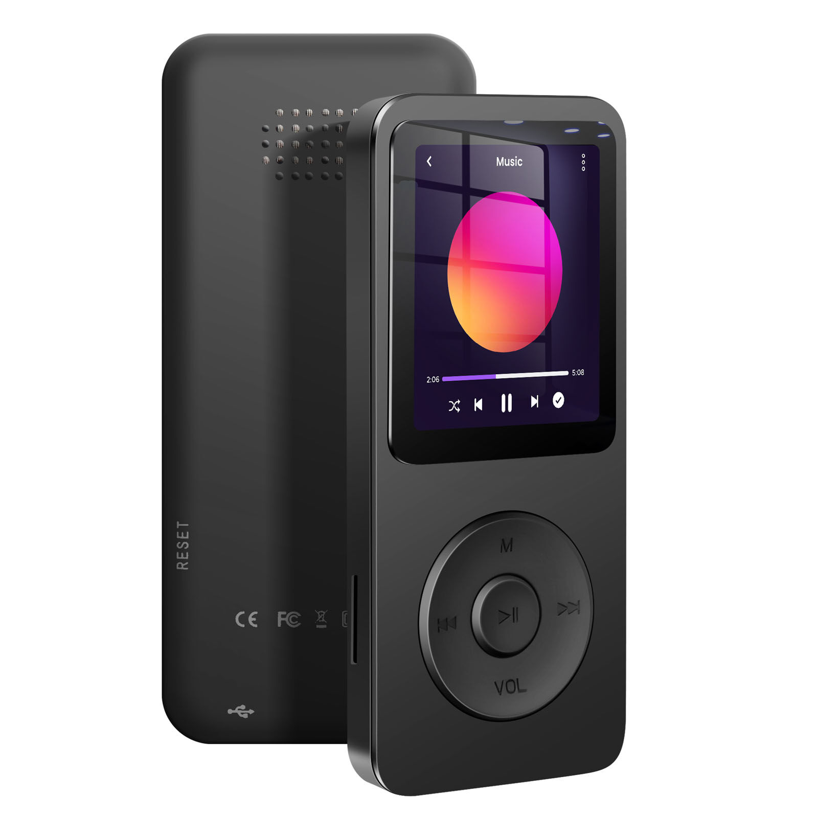 Avizar Music and Video MP3 Player with Bluetooth and Micro SD Card Slot (Black)