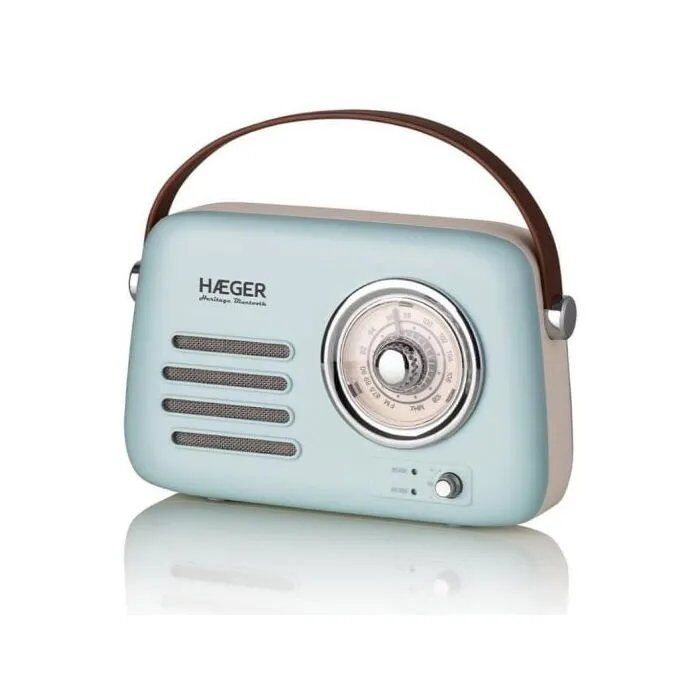Haeger RB-BLU.002A Portable FM Radio Bluetooth 5W Battery 12h Turquoise