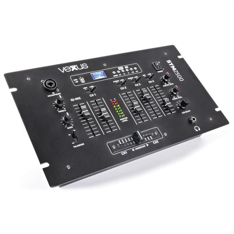 Mesa de mezclas Vexus STM2500 de 5 canales con Bluetooth, USB y MP3