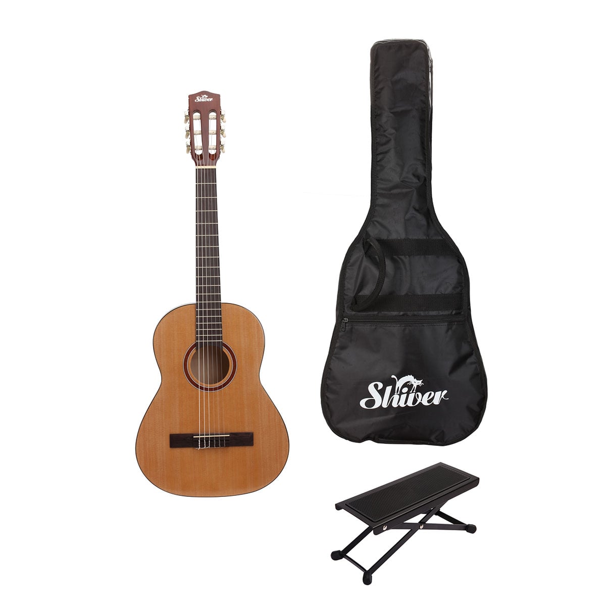 Paquete de guitarra clásica GCS-4/4 natural Shiver