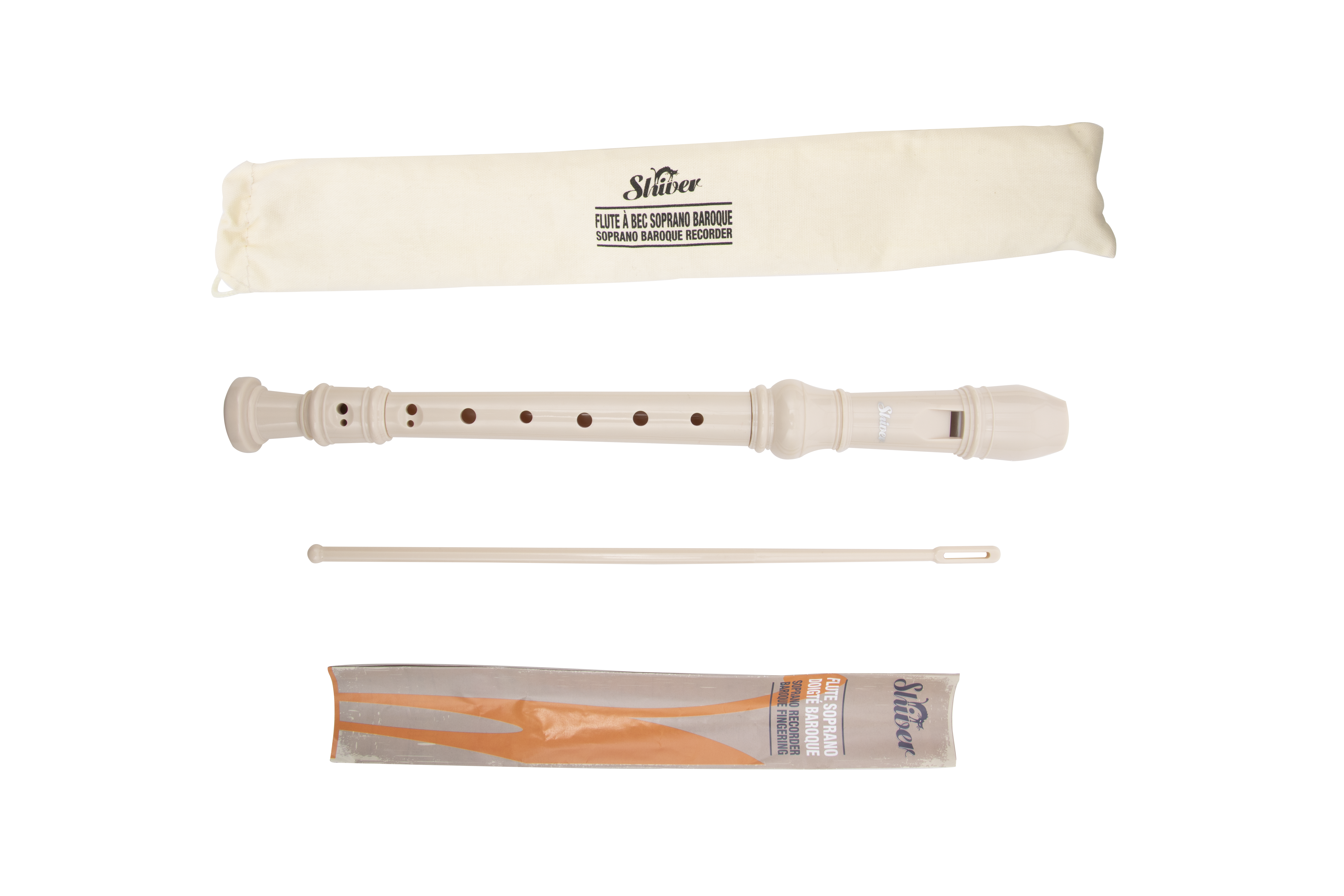 Flauta Soprano Baroca Shiver - Beige