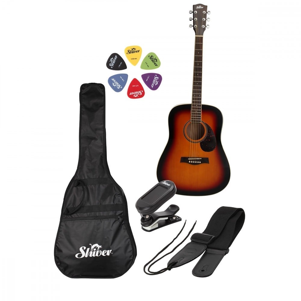 Paquete de guitarra folk Shiver GFS-51 - Sunburst Shiver