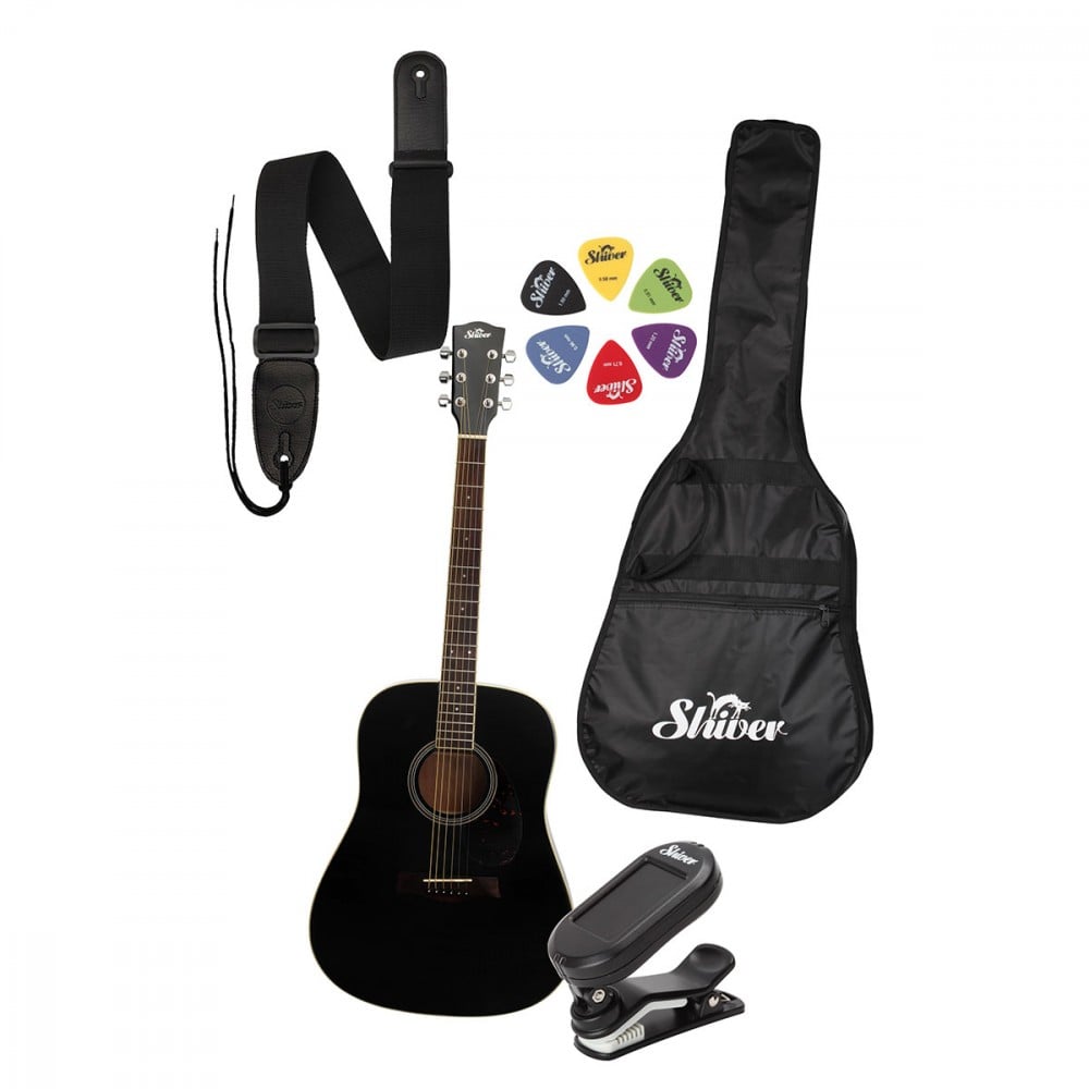 Paquete de guitarra folk Shiver GFS-51 negro