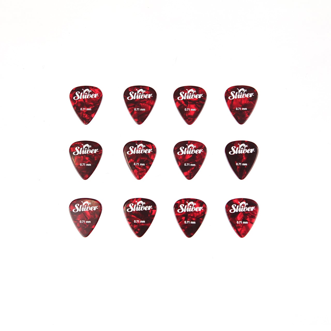 Picks Shiver en Celluloïd - 0,71 mm - Rouge