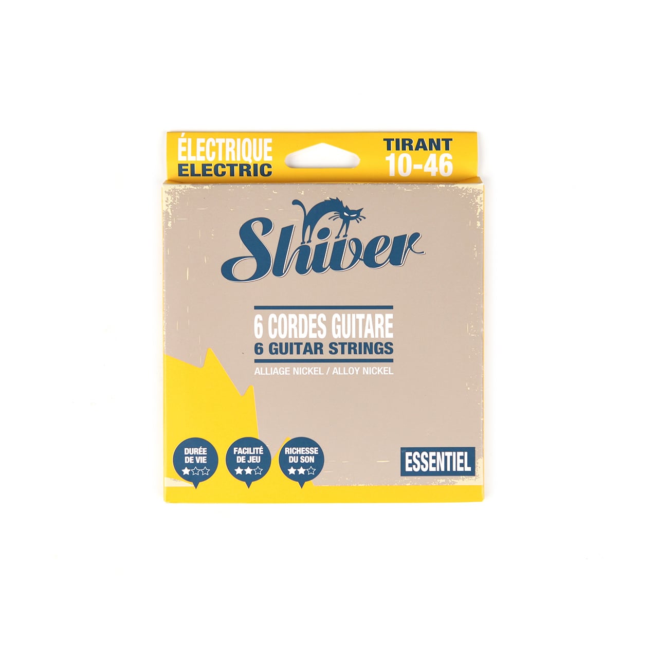 Shiver 6-String Electric Guitar Strings - Medium Gauge 10-46 - Essential