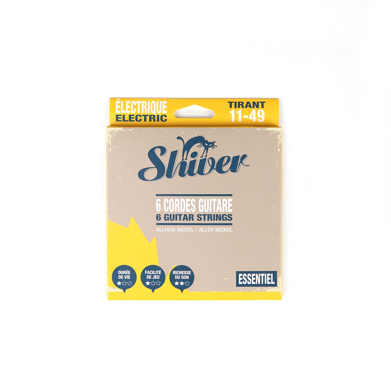 Shiver Essential 6-String Electric Guitar Strings - 11-49 Gauge - Nickel Wound