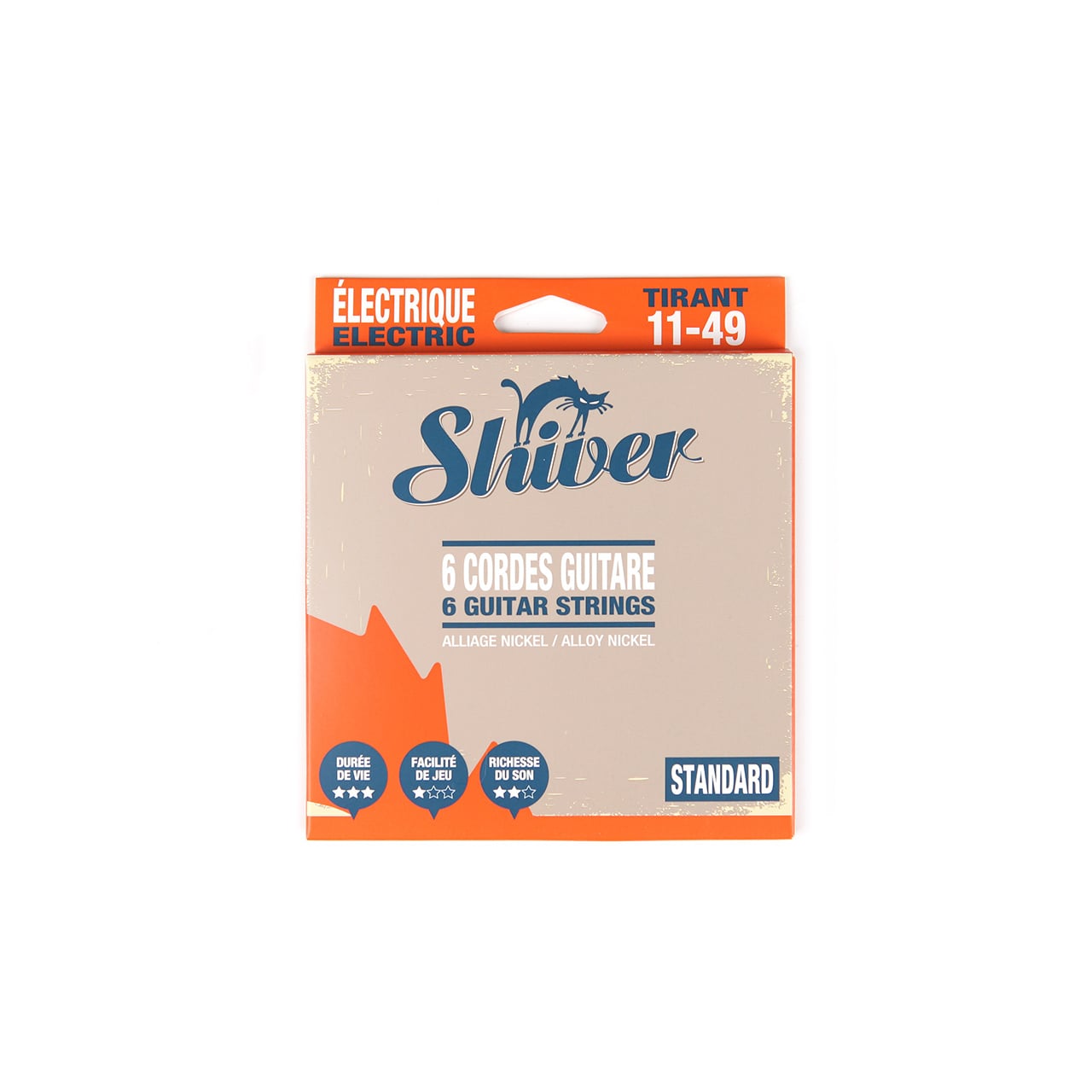 Shiver Standard 6-String Electric Guitar Strings - Gauge 11-49 - Shiver