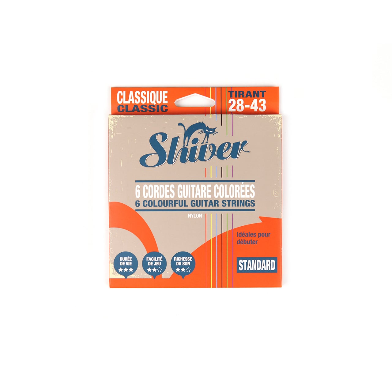 Corde de guitare classique Shiver - Gauge 28-43 - Colorées