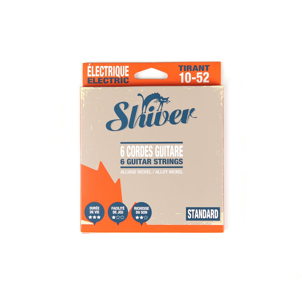 Shiver Standard 6-String Electric Guitar Strings - 10-52 Gauge - Hybrid