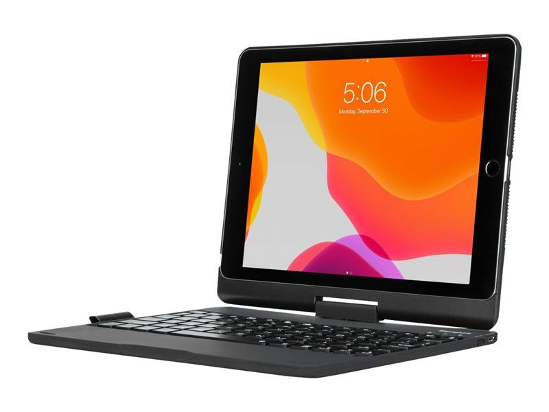 Targus VersaType Wireless Keyboard and Case - Backlit - Bluetooth 5.1 - AZERTY - French - Black Keyboard, Black Case - B2B - for Apple 10.2-inch iPad; 10.5-inch iPad Air (3rd Gen)