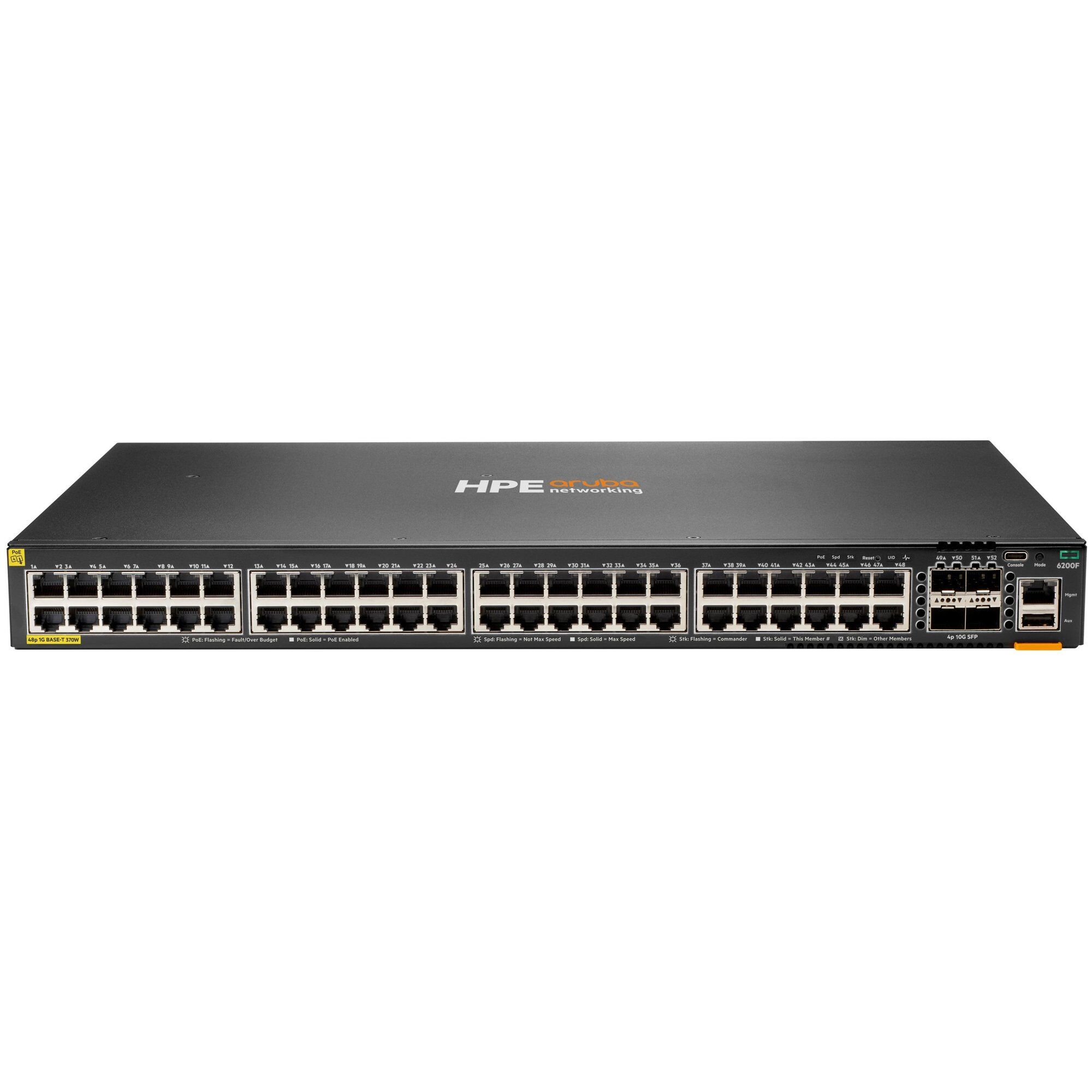 Conmutador HPE Aruba CX 6200F 48G PoE 4 SFP+, 370W