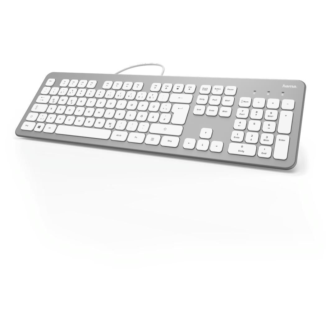 Hama KC-700 German QWERTZ USB Desk Keyboard, Silver