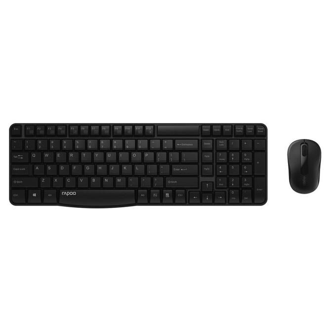 Rapoo X1800S Wireless Keyboard and Mouse Set for Desk, QWERTZ Layout, Black