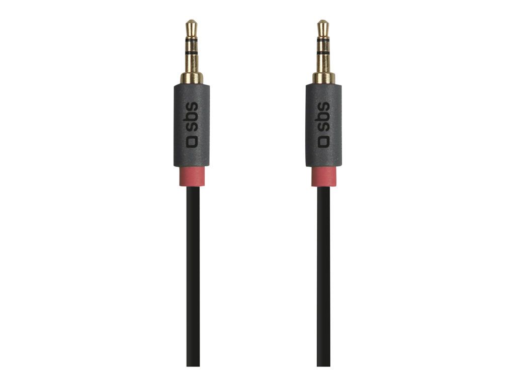 SBS TECABLE35KR - Audio Cable - 3.5mm Stereo Mini Jack Male to 3.5mm Stereo Mini Jack Male - 1.5m - Black