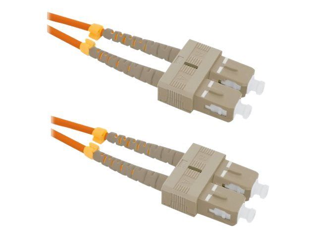 Qoltec Multimode Fiber Optic Cable, 5m, OM2, Duplex, 50/125 Microns, Orange