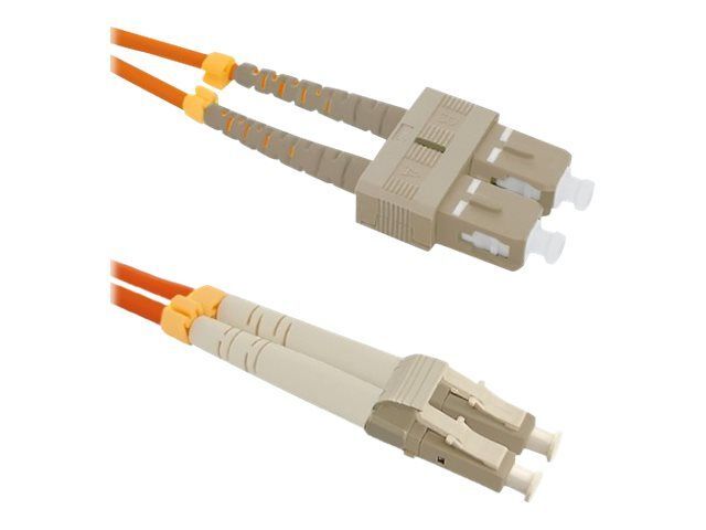 Qoltec - SC/UPC Multimode (M) to LC/UPC Multimode (M) Cable - 2m - Optical Fiber - Duplex - 50/125 Microns - OM2 - Halogen-Free - Orange
