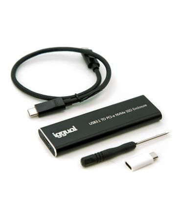 Igual External Enclosure - M.2 Card (PCIe NVMe & SATA) - USB-C 3.2 Gen 1 - Black