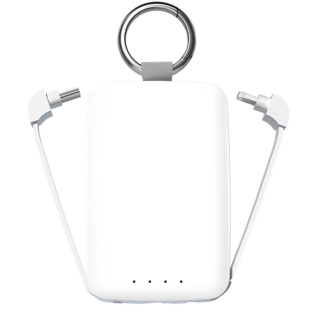 Jaym 4000mAh Ultra-Compact Power Bank with Keychain Ring and 2 Mini Cables - White