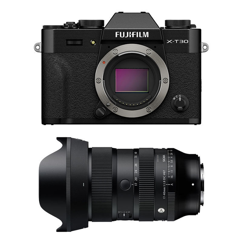 Fujifilm X-T30 III Black + Sigma 17-40mm f/1.8 DC Art Lens with 3-Year Warranty