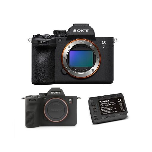 Sony Alpha A7 V Camera Body + Protection + Kingma 2000mAh Battery (Sony NP-FZ100)