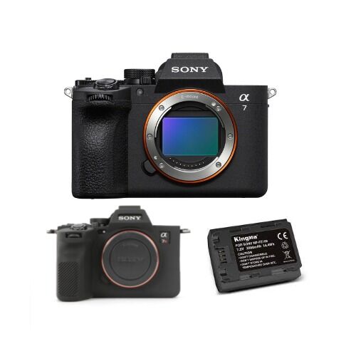 Sony Alpha A7 V Camera Body + Protection + Kingma 2000mAh Battery (Sony NP-FZ100)