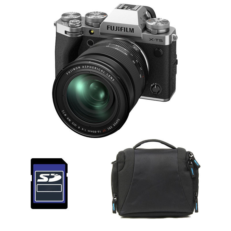 Fujifilm X-T5 Silver + 16-80mm Lens + 3 Year Warranty + Bag + 8GB SD Card