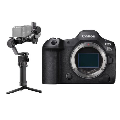 Canon EOS R5 Mark II Hybrid Camera + DJI RS 5 Gimbal