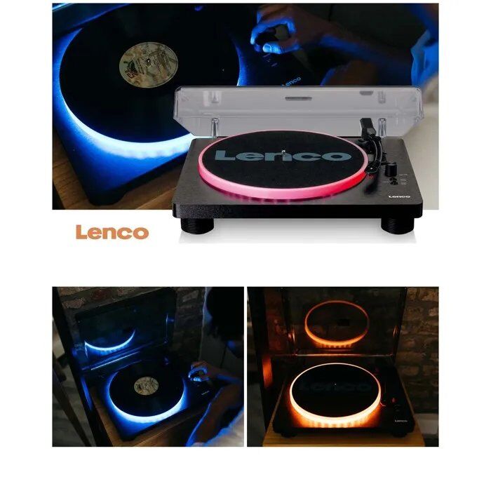 Reproductor de vinilo LED RGB Lenco con conexión USB y RCA