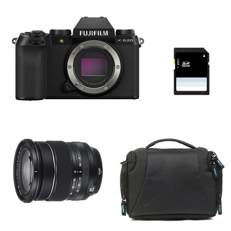 Fujifilm X-S20 Black + 16-80mm Lens + 3-Year Warranty + Bag + 8GB SD Card