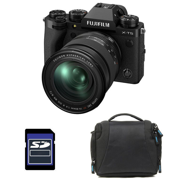 Fujifilm X-T5 Black + 16-80mm Lens + 3-Year Warranty + Bag + 8GB SD Card