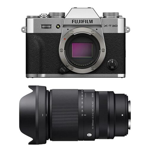 Fujifilm X-T30 III Silver + Sigma 16-300mm f/3.5-6.7 DC OS Contemporary Lens, 3-Year Warranty