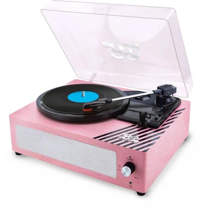 Turntable Lisciani Juegos Vintage Rainy Days rosa de 3 velocidades