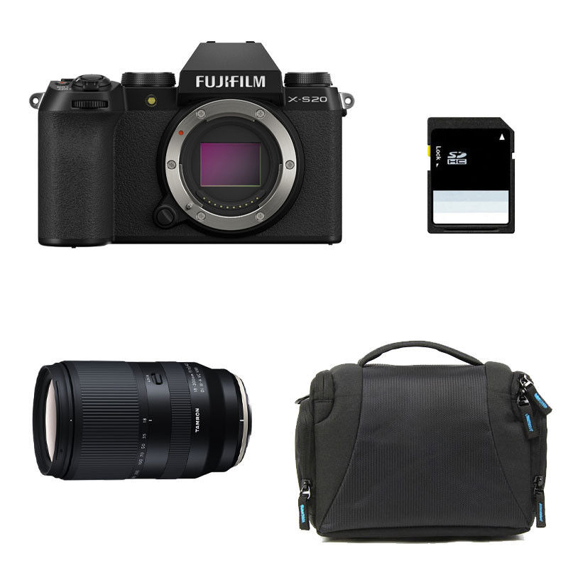 Fujifilm X-S20 Black + Tamron 18-300mm Lens + 3-Year Warranty + Bag + 8GB Card