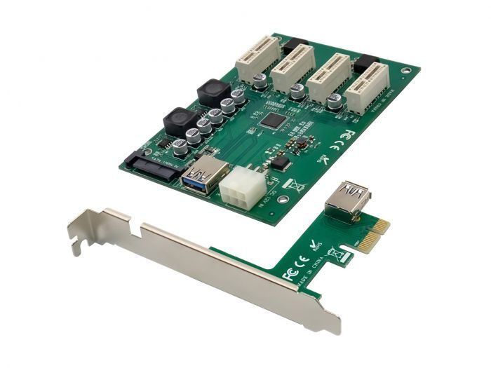 Tarjeta riser PCIe Conceptronic 4x, 1x a 4x PCIe