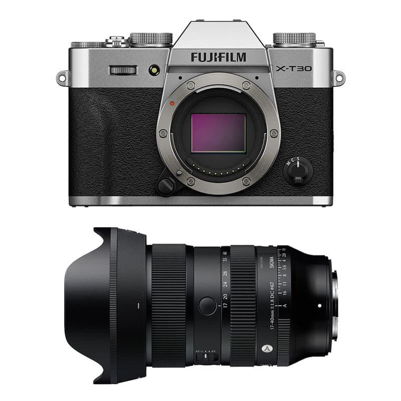 Fujifilm X-T30 III Silver + Sigma 17-40mm f/1.8 DC Art Lens with 3-Year Warranty