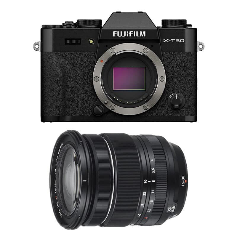 Fujifilm X-T30 III Black + 16-80mm f/4 WR Black Lens with 3-Year Warranty