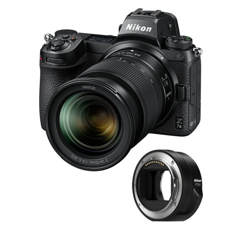 Nikon Z7 II Hybrid Camera + Z 24-70mm f/4 S Lens + 3-Year Warranty + FTZ II Adapter