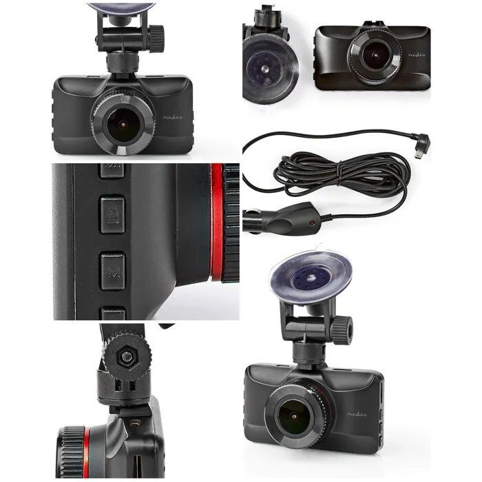 Nedis 1080p@30fps Dashboard Camera - 3MP 2.4" LCD Motion Detection