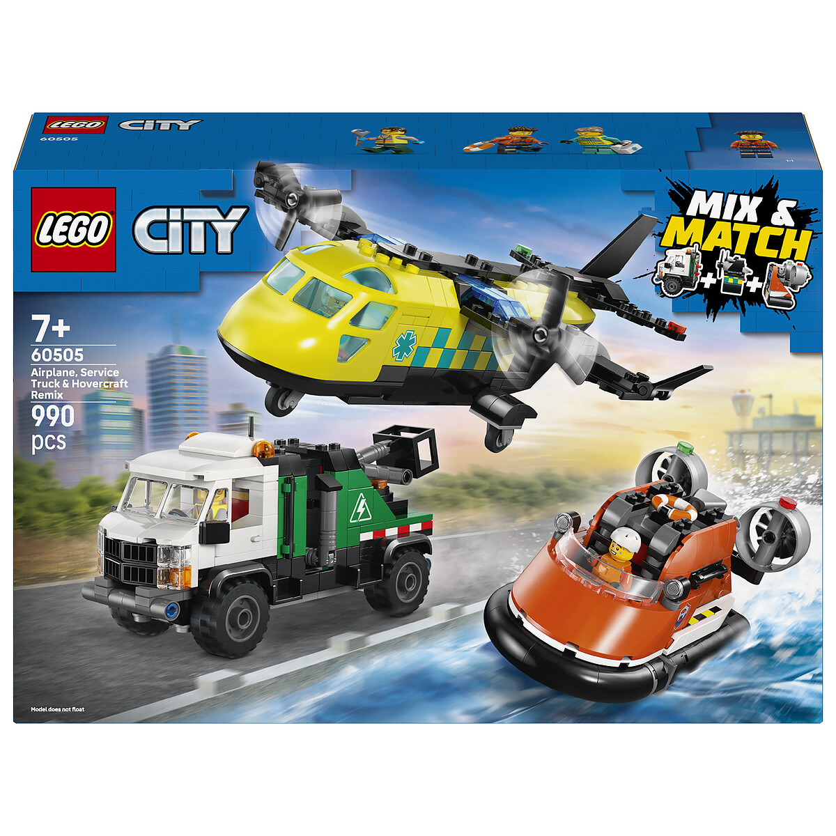 Lego City Modulable Plane, Tow Truck & Jet Ski 60505