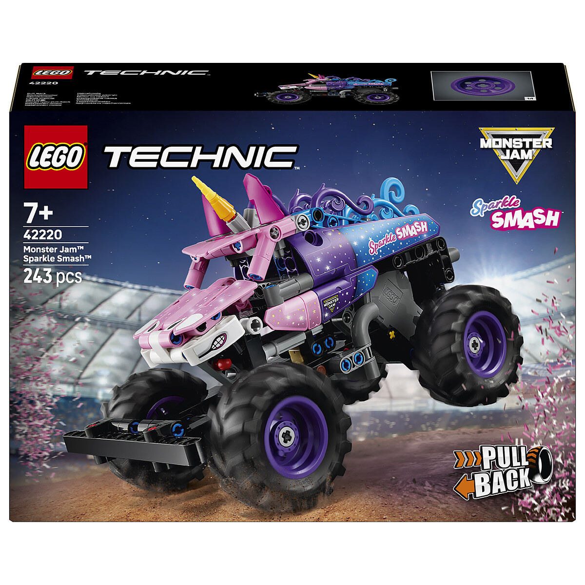 Camion LEGO Technic Sparkle Smash Monster Jam à Rétrofriction