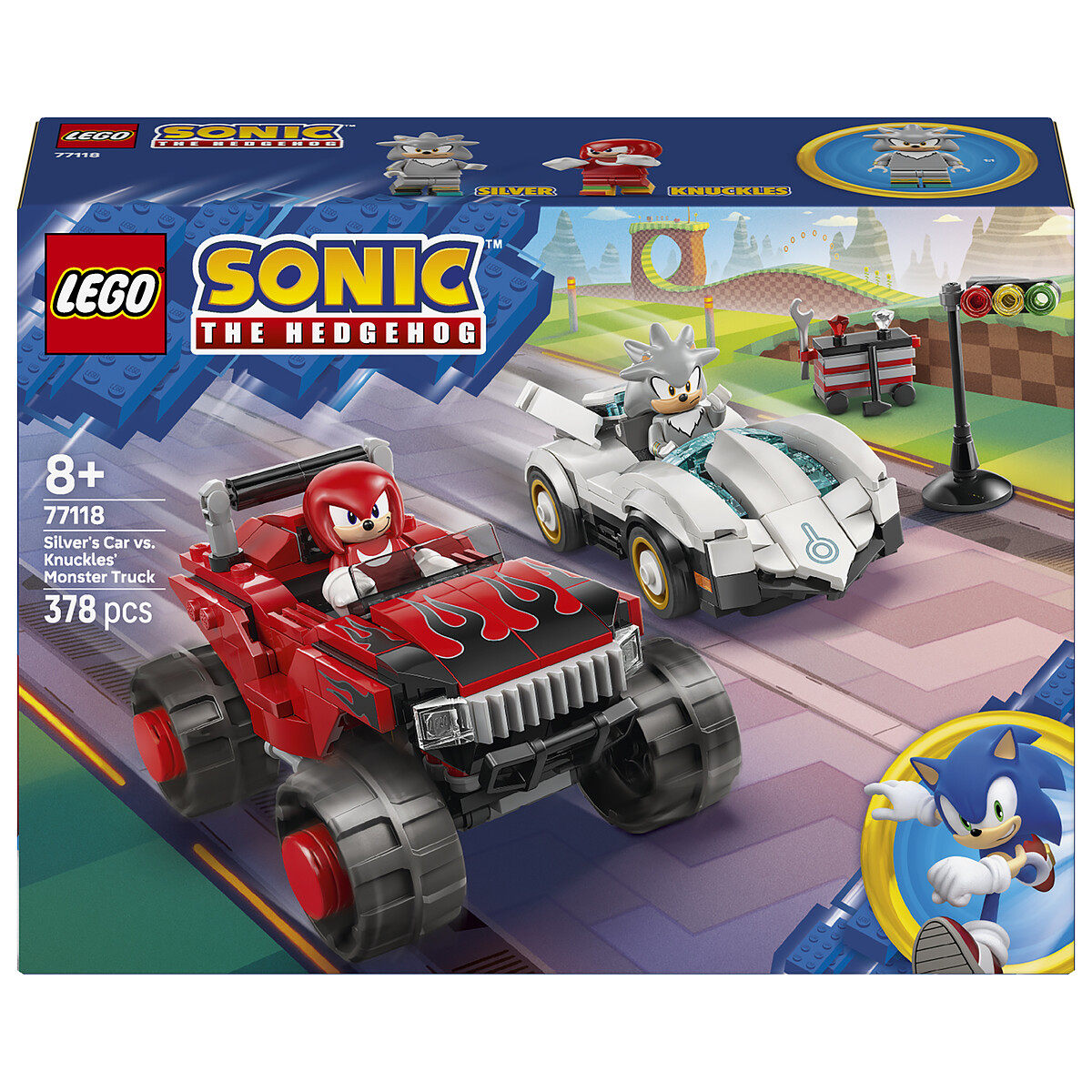 LEGO Sonic the Hedgehog 77118 Silver's Car vs. Knuckles' Monster Truck